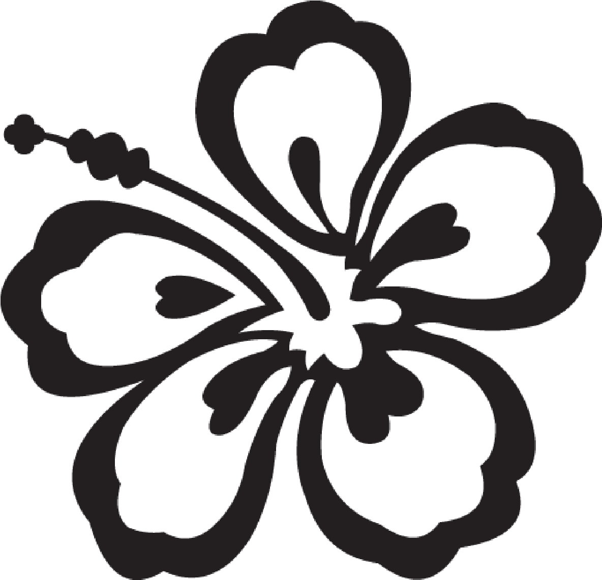 Hawaiian Flower Clipart Black And White, Hd Png Download