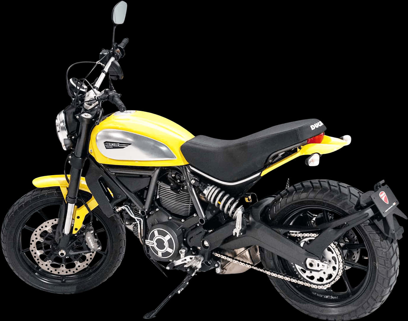 A Yellow Motorcycle With Black Background
