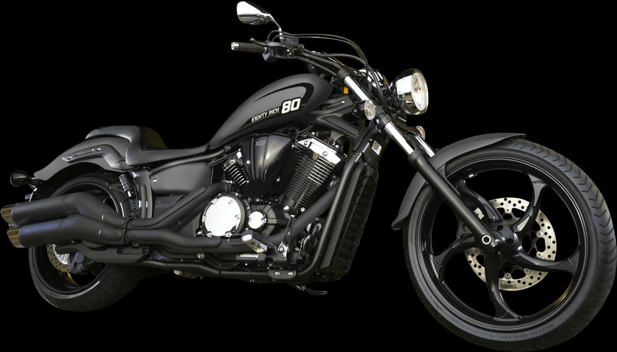 A Black Motorcycle With A Black Background