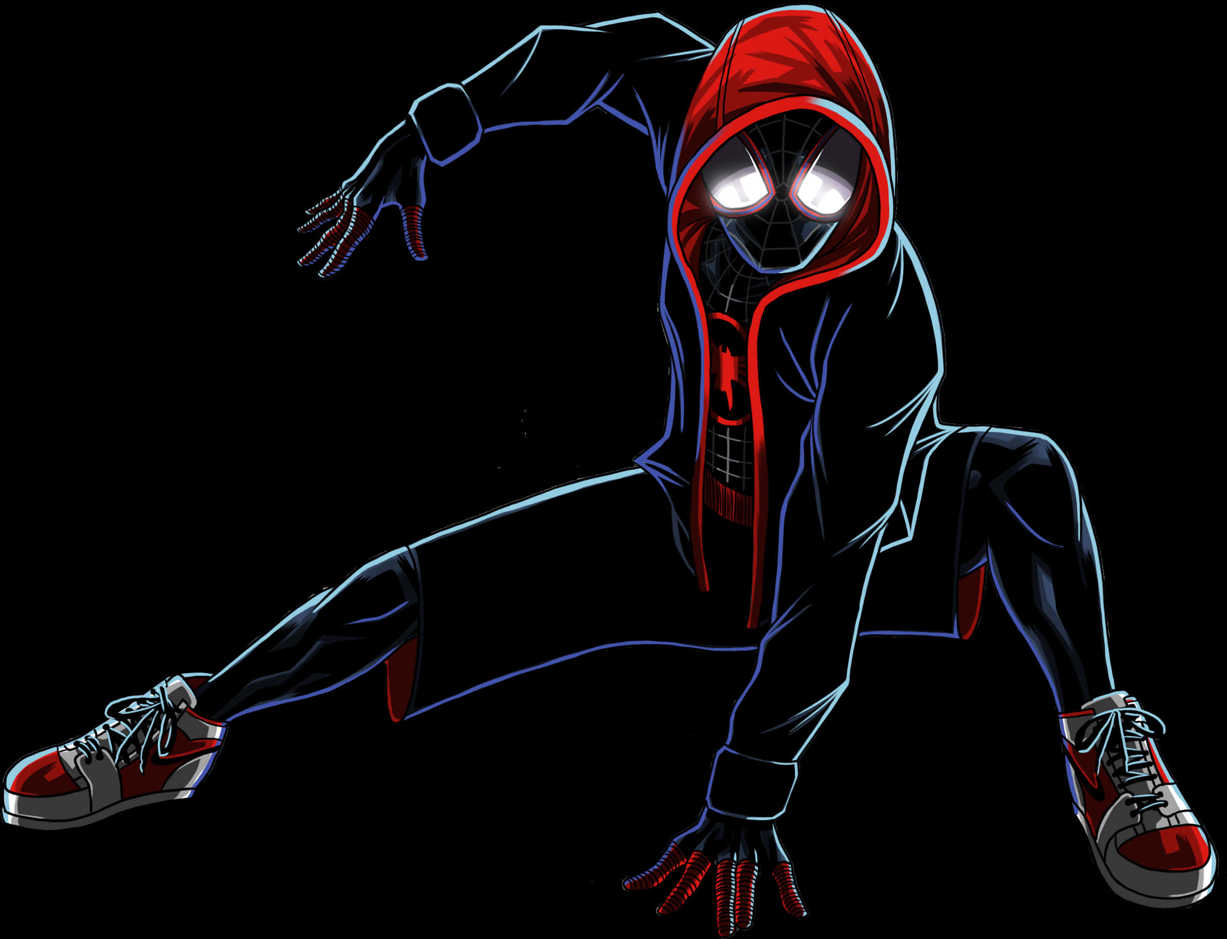 A Cartoon Of A Spider Man In A Hoodie
