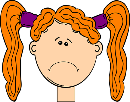 A Cartoon Of A Girl With Pigtails