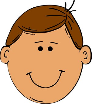A Cartoon Of A Boy's Face