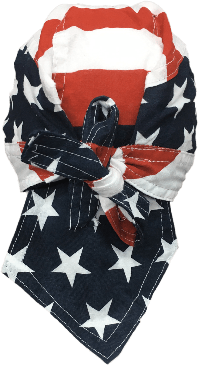 A Red White And Blue Bandana With Stars
