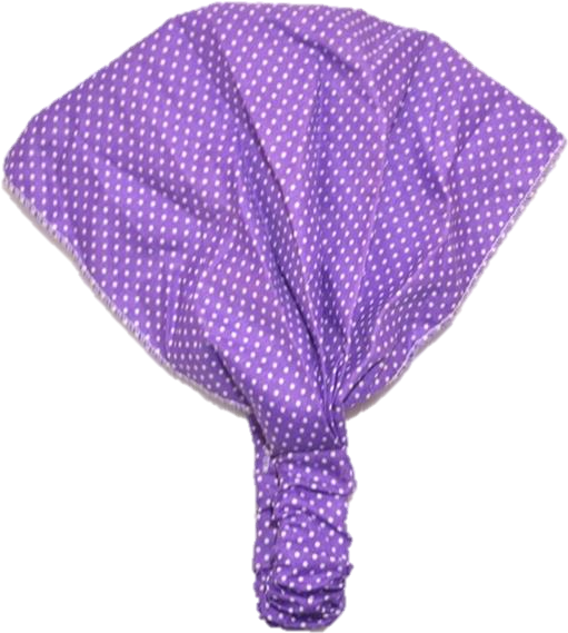 A Purple And White Polka Dot Scarf