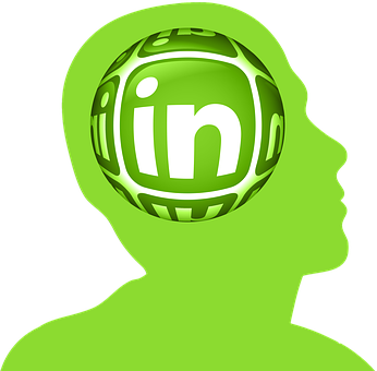 A Green Silhouette Of A Person With A Logo On It