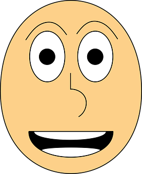 A Cartoon Face With Black Background