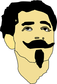 A Cartoon Of A Man With A Mustache