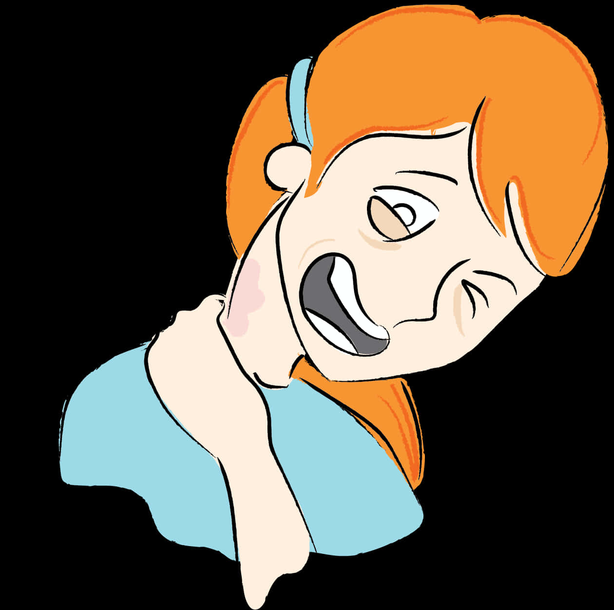 A Cartoon Of A Woman With Red Hair