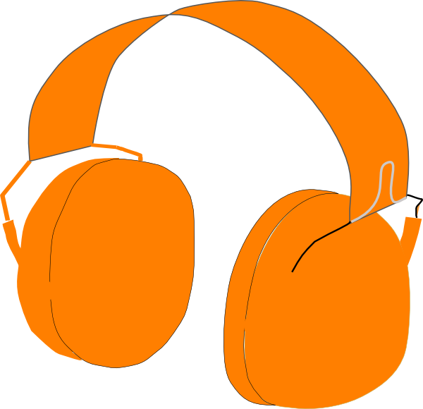 An Orange Headphones On A Black Background