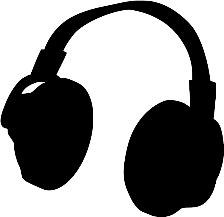 A Silhouette Of A Headphones