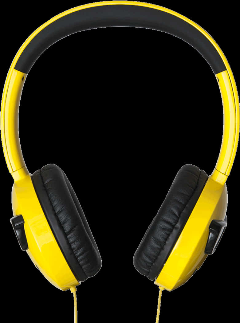 A Yellow Headphones With Black Accents