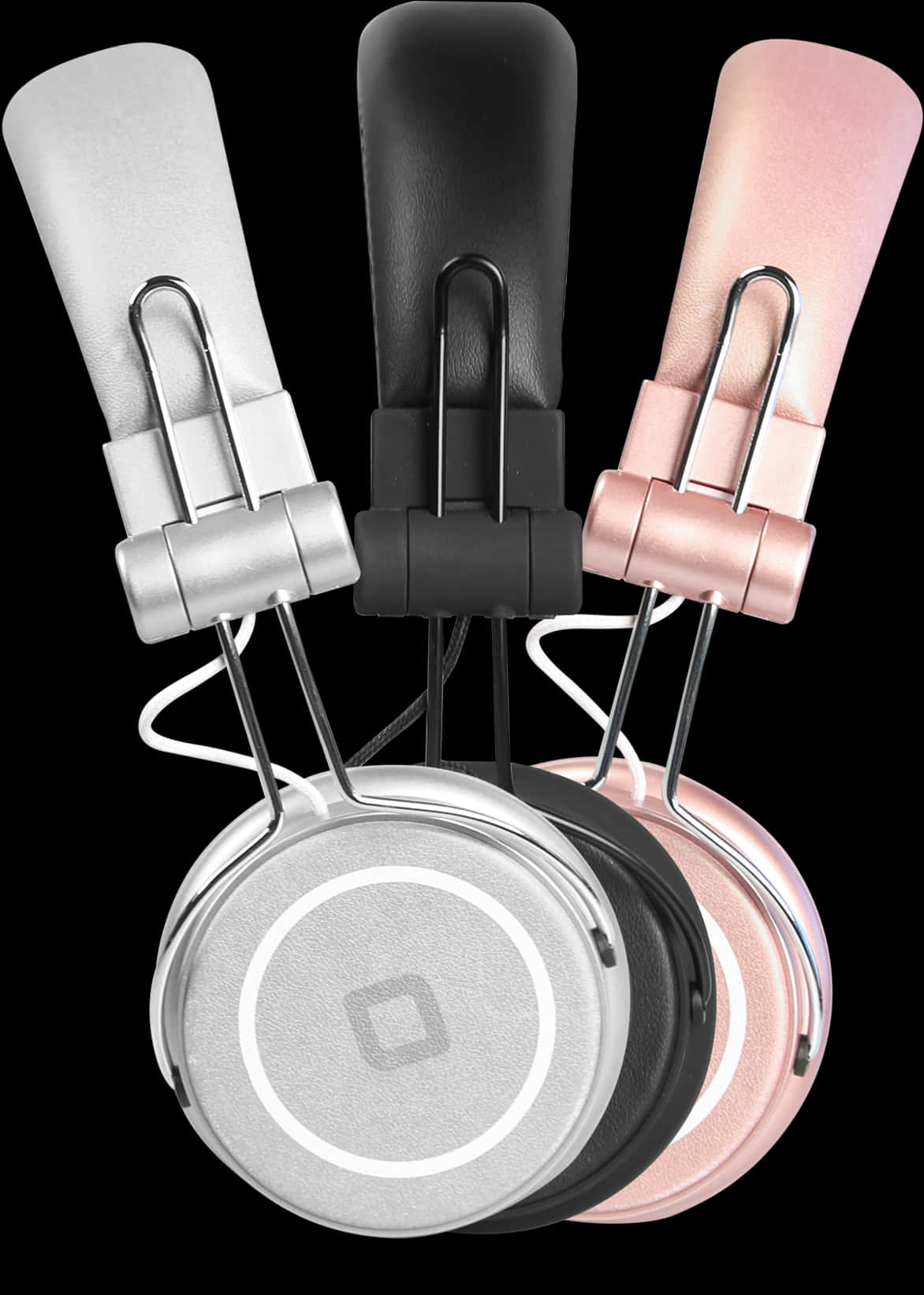 A Group Of Headphones With Leather Straps