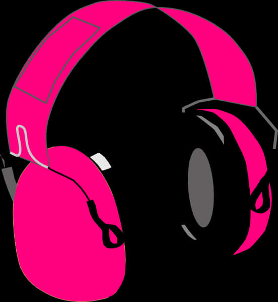 A Pink Headphones On A Black Background