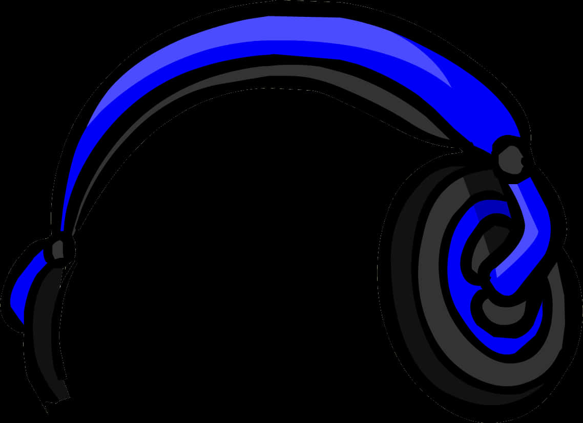 A Blue And Black Headphones