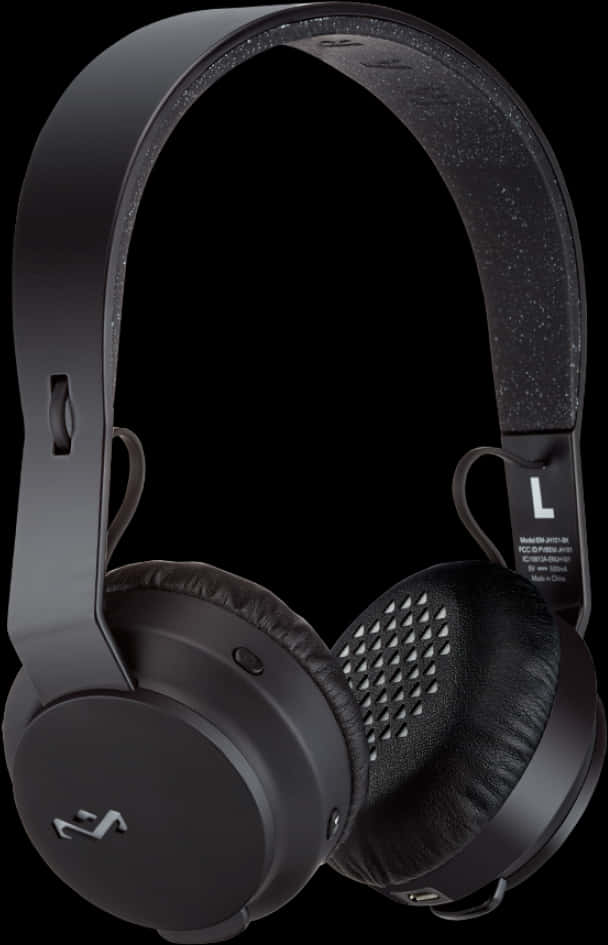 A Black Headphones With A Black Background