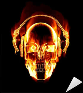 A Skull With Headphones On