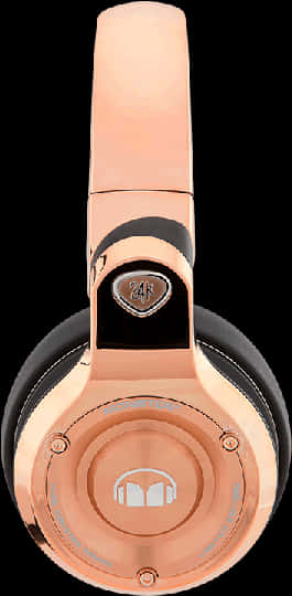 Close Up Of A Gold Headphones