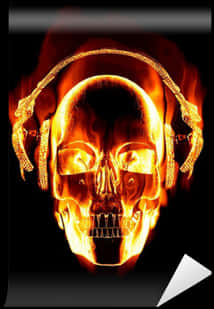 A Skull With Headphones On