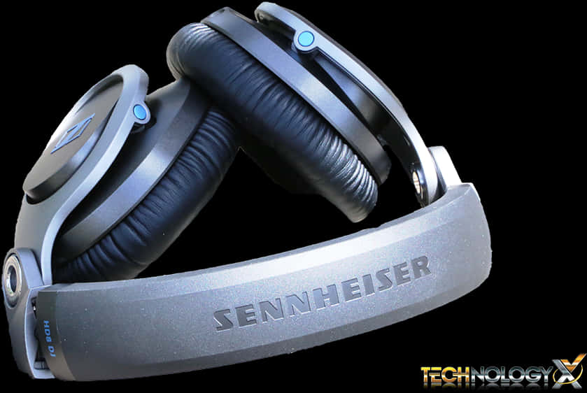 A Pair Of Headphones On A Black Background