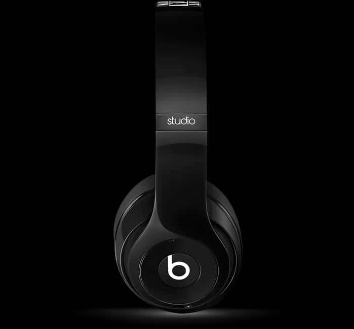 A Black Headphones On A Black Background