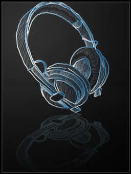 A Drawing Of A Headphones