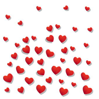 A Group Of Red Hearts On A Black Background