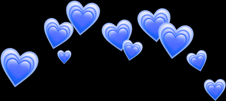 A Group Of Blue Hearts