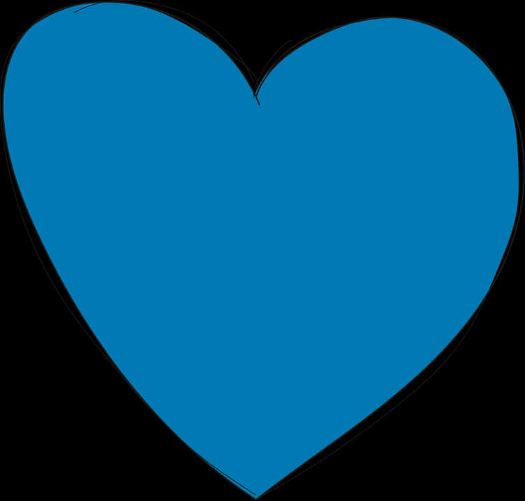 A Blue Heart With Black Background