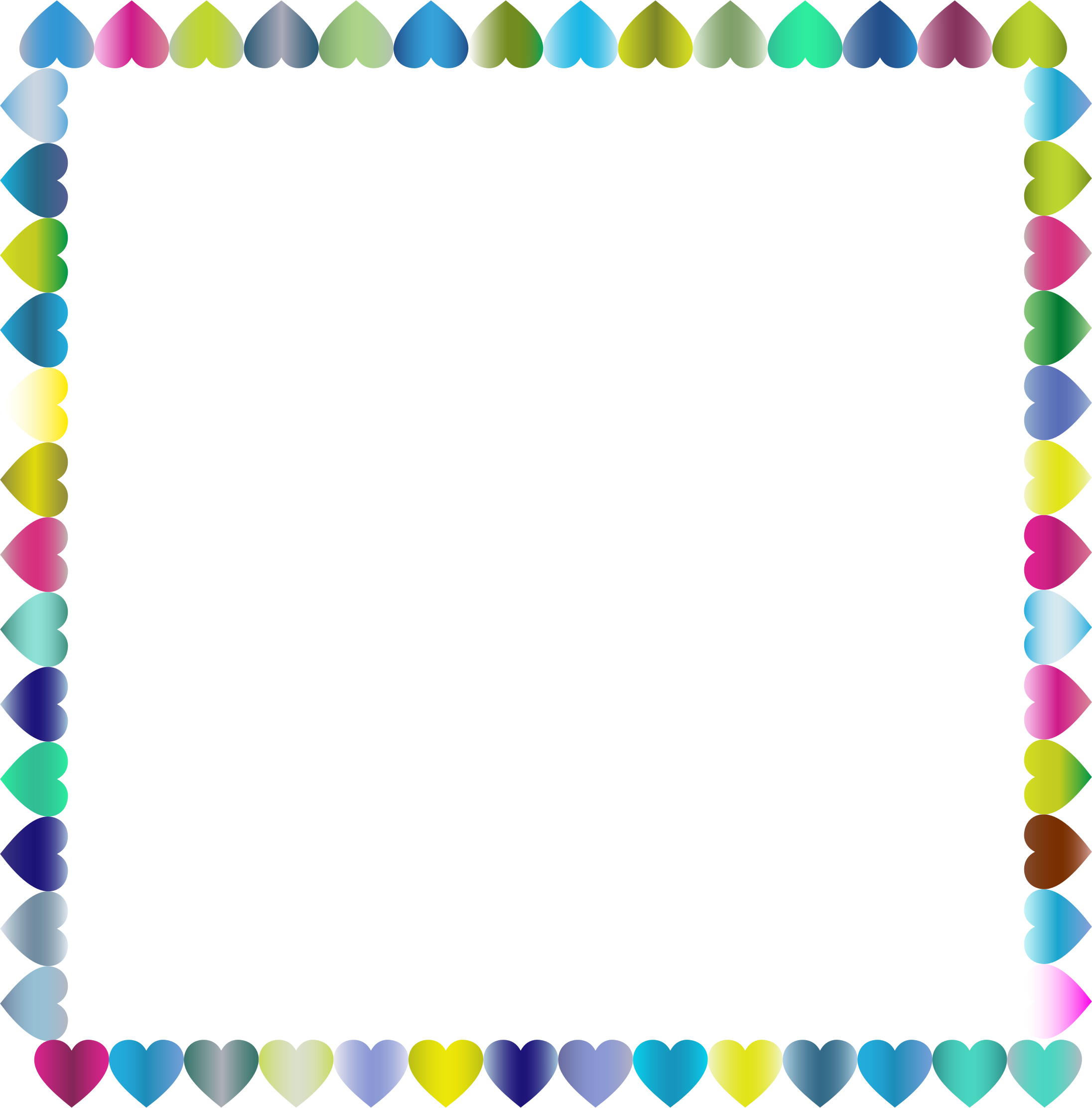 A Square Frame Of Multicolored Hearts