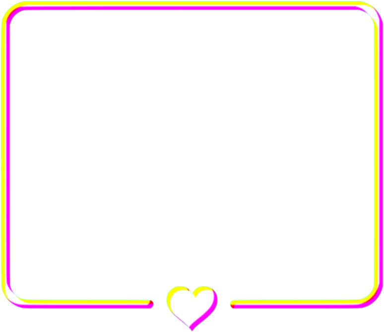 A Black Background With A Heart And A Pink And Yellow Border