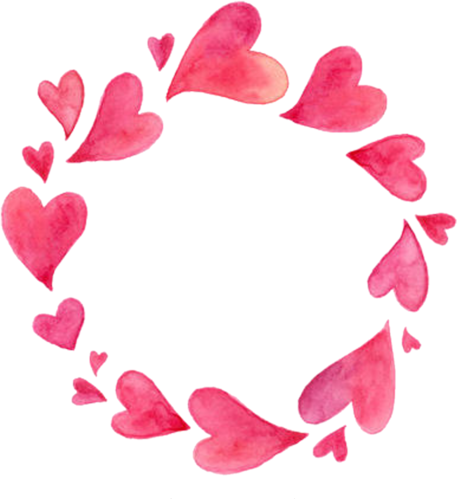 A Circle Of Pink Hearts