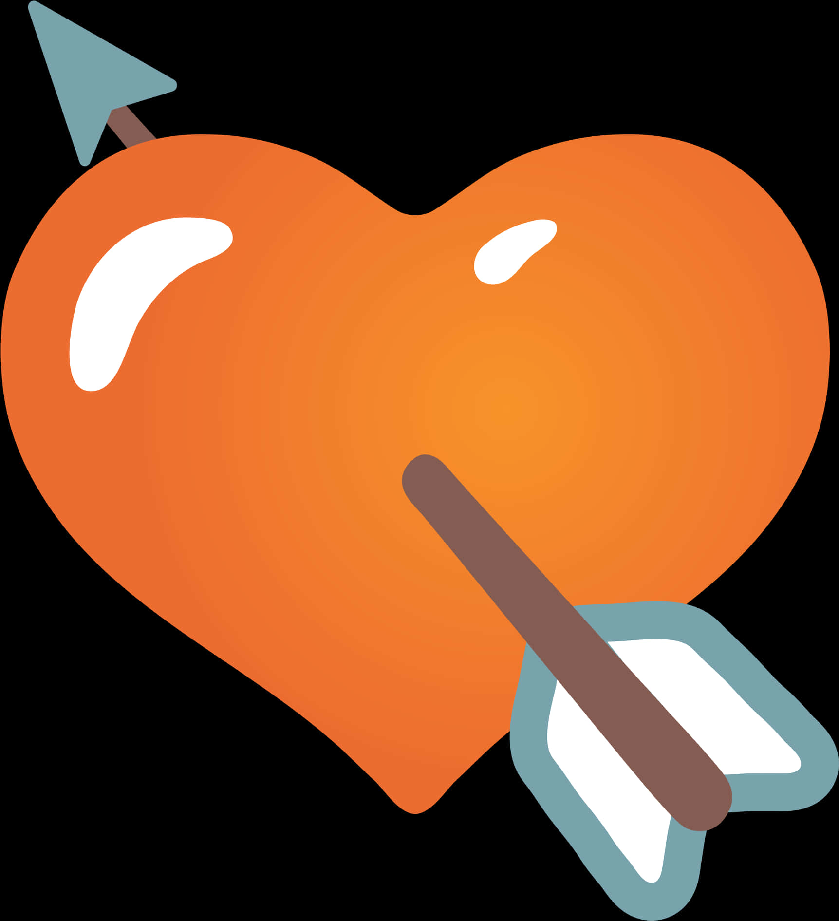 An Orange Heart With An Arrow