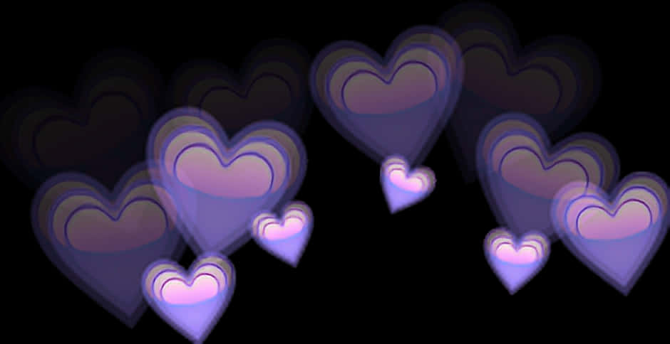 Many Purple Heart Emojis