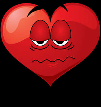 A Cartoon Heart With A Sad Face