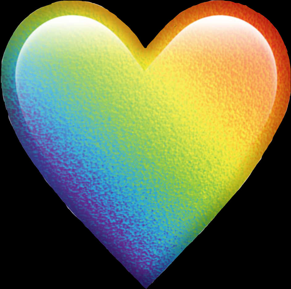 A Rainbow Heart On A Black Background