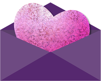 Violet Envelope And Heart