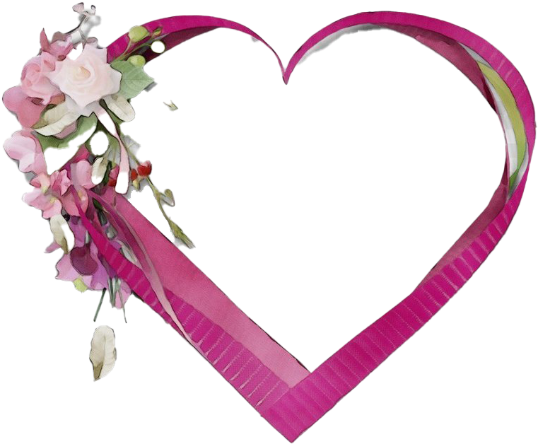 Download A Heart Shaped Frame With Flowers [100% Free] - FastPNG