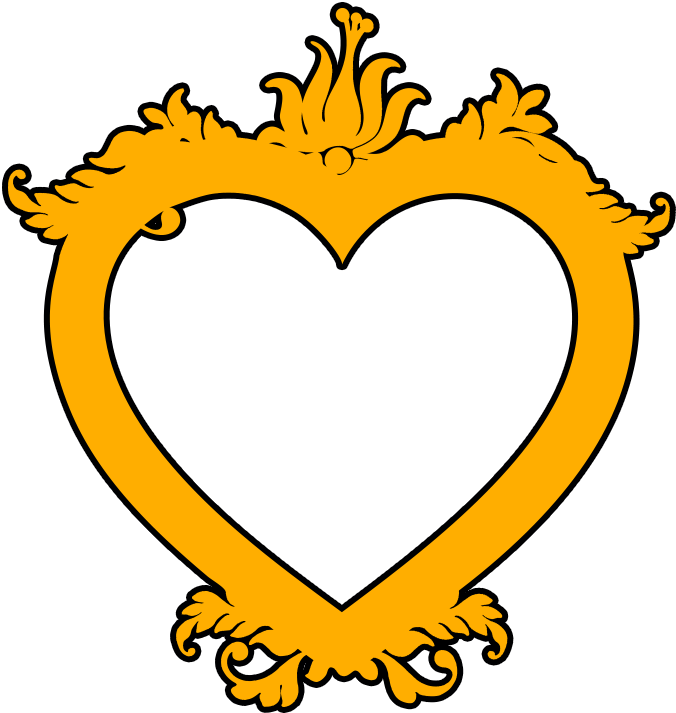A Yellow Heart With A Black Background