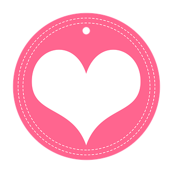 A Pink Heart With White Outline On It