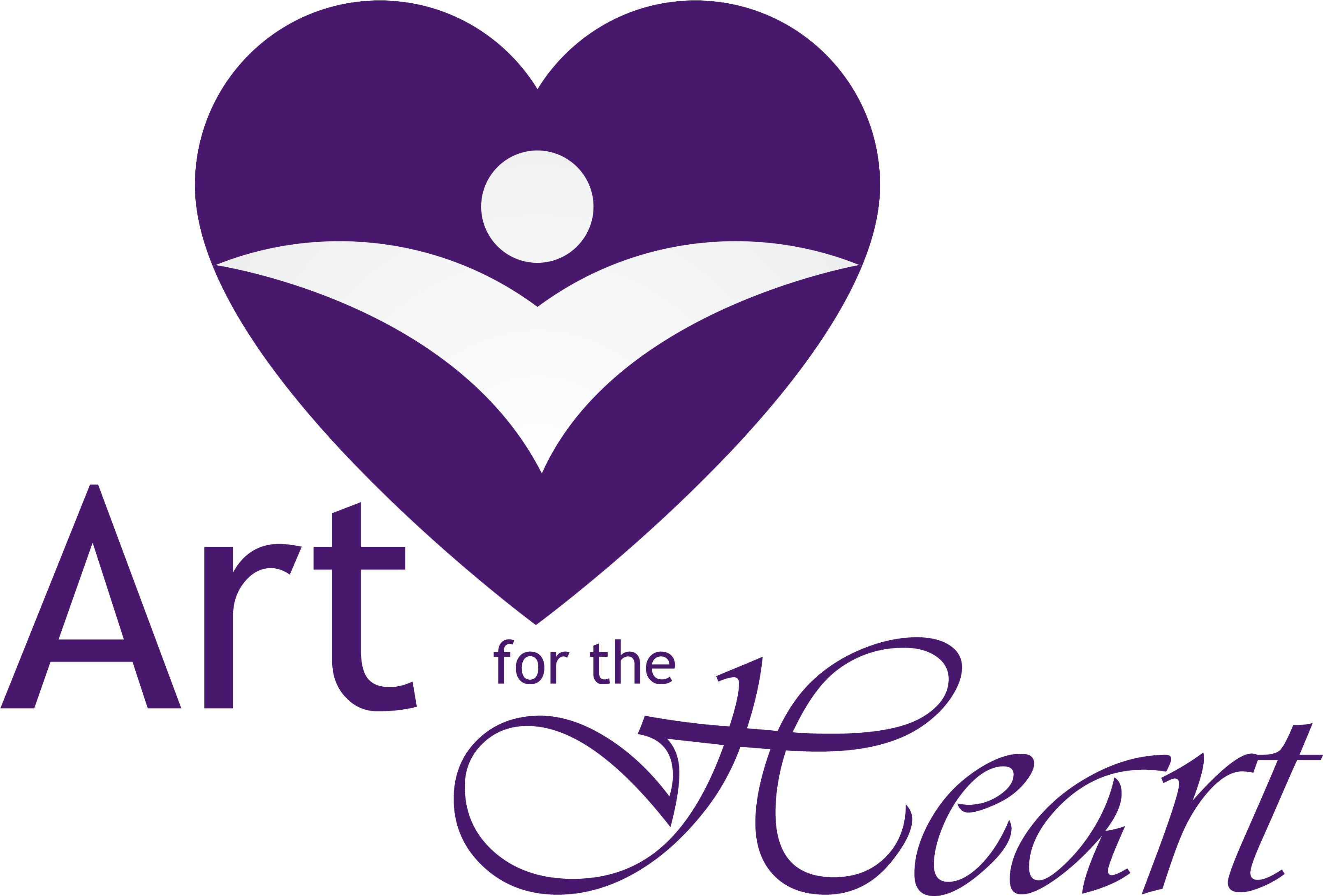 A Purple Heart With A White Figure And Text