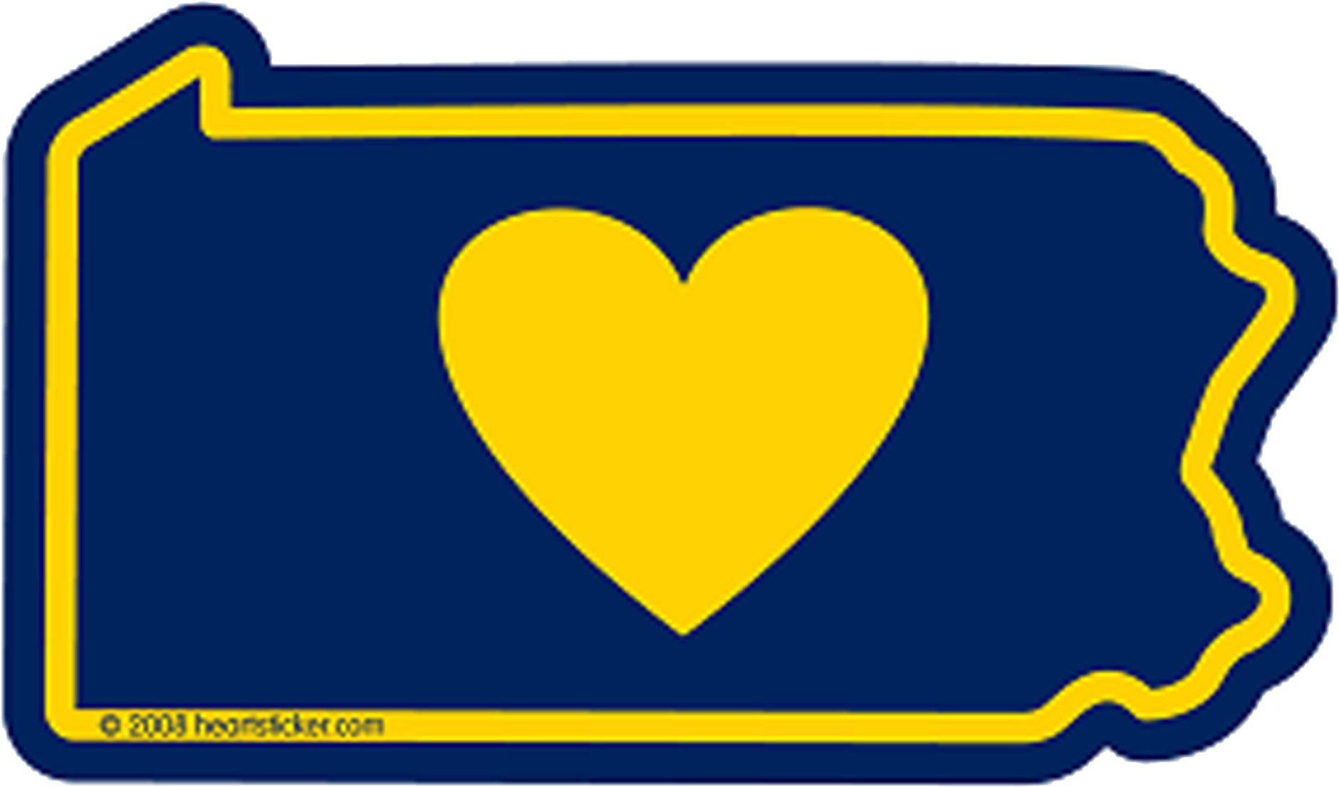 A Blue And Yellow Heart Sign