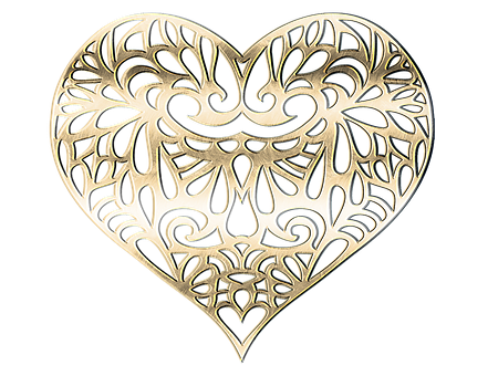 A Gold Heart With A Black Background