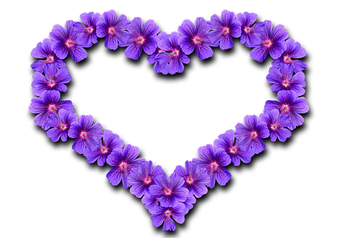 A Heart Shaped Purple Flowers