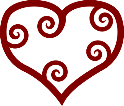 A Heart Shaped Red And Black Design
