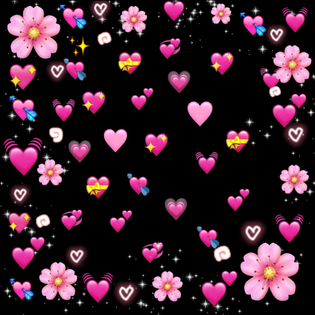 #heart #pink #stars #flower #tumblr #hearts #emoji - Heart Emoji Meme Transparent
