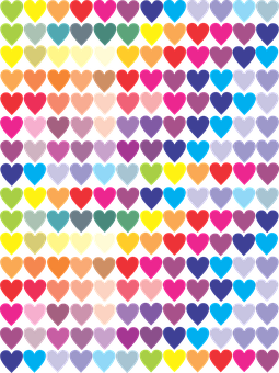 A Colorful Heart Pattern On A Black Background