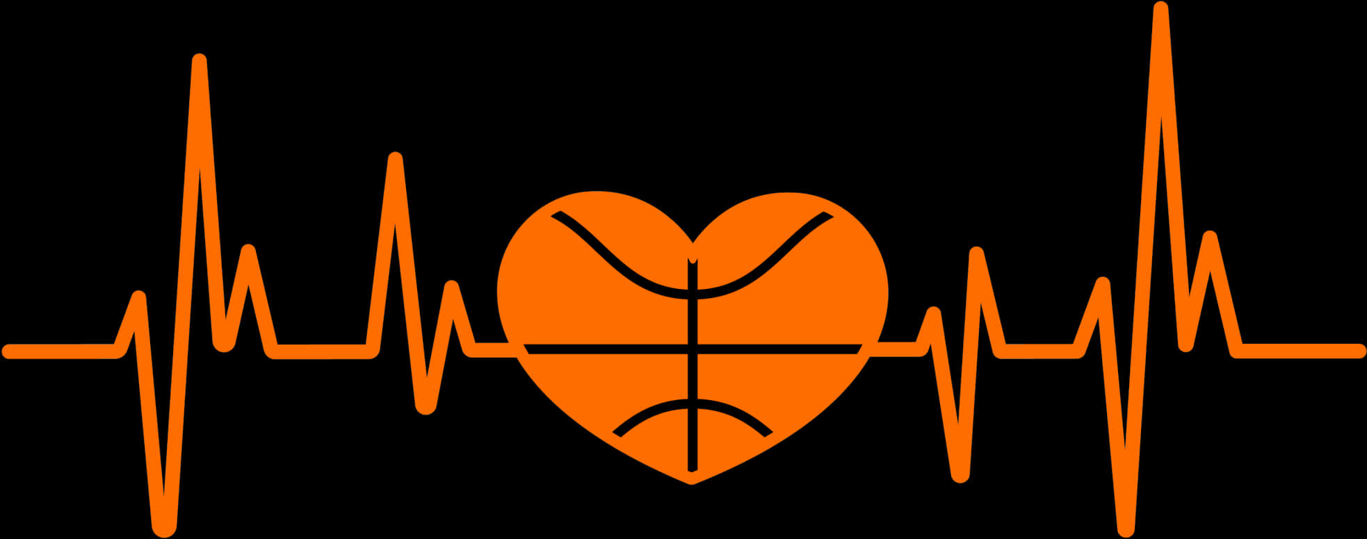 A Heart With A Basketball Ball In The Middle