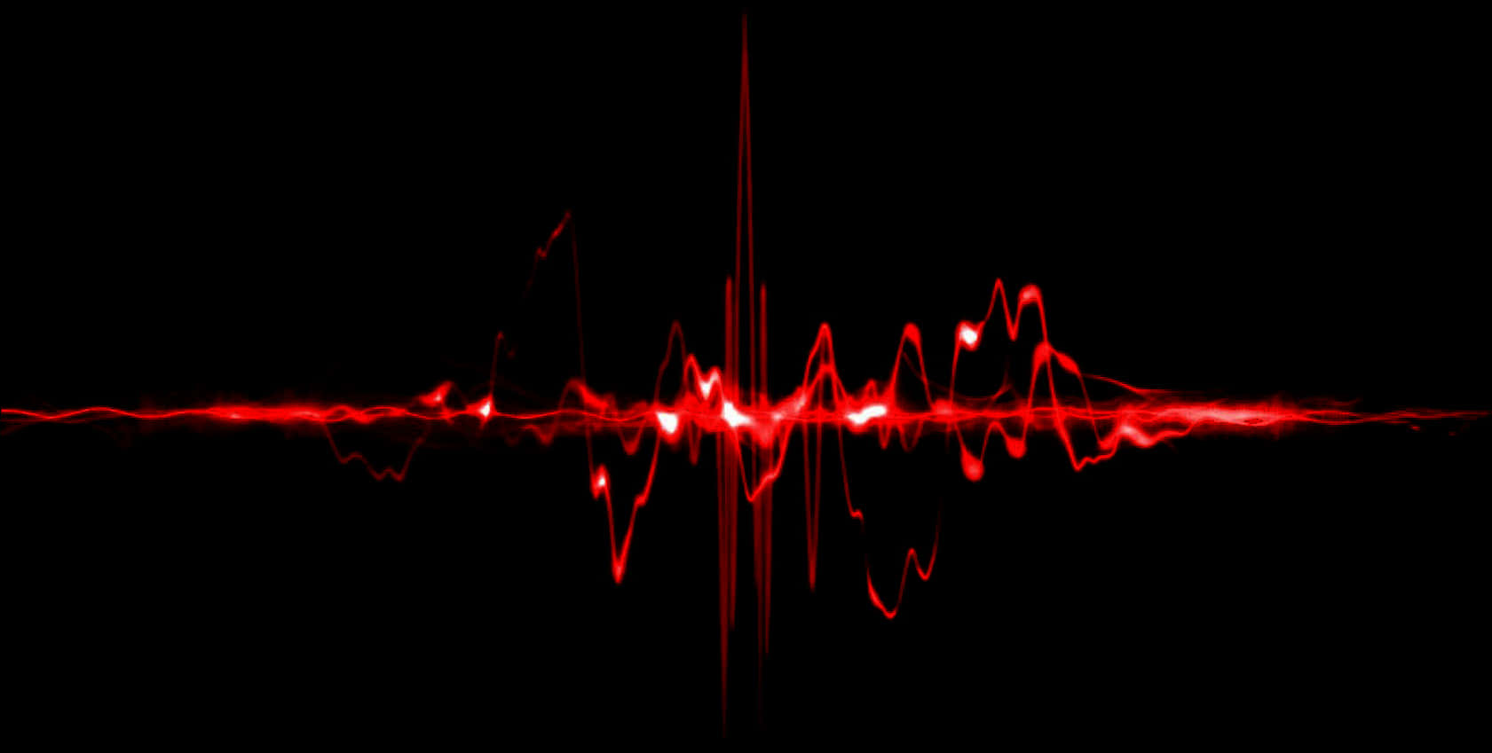 A Red Sound Wave On A Black Background
