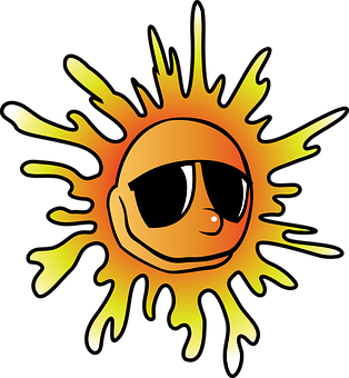 A Cartoon Sun With Sunglasses