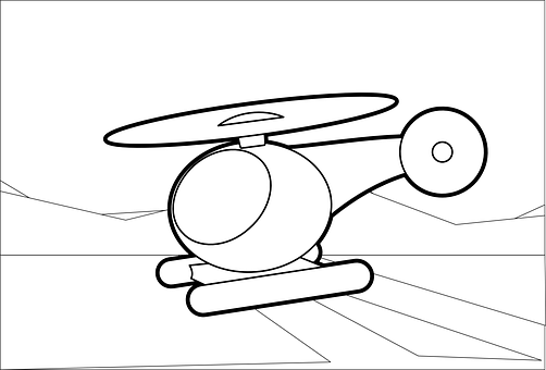 A Coloring Page Of A Helicopter